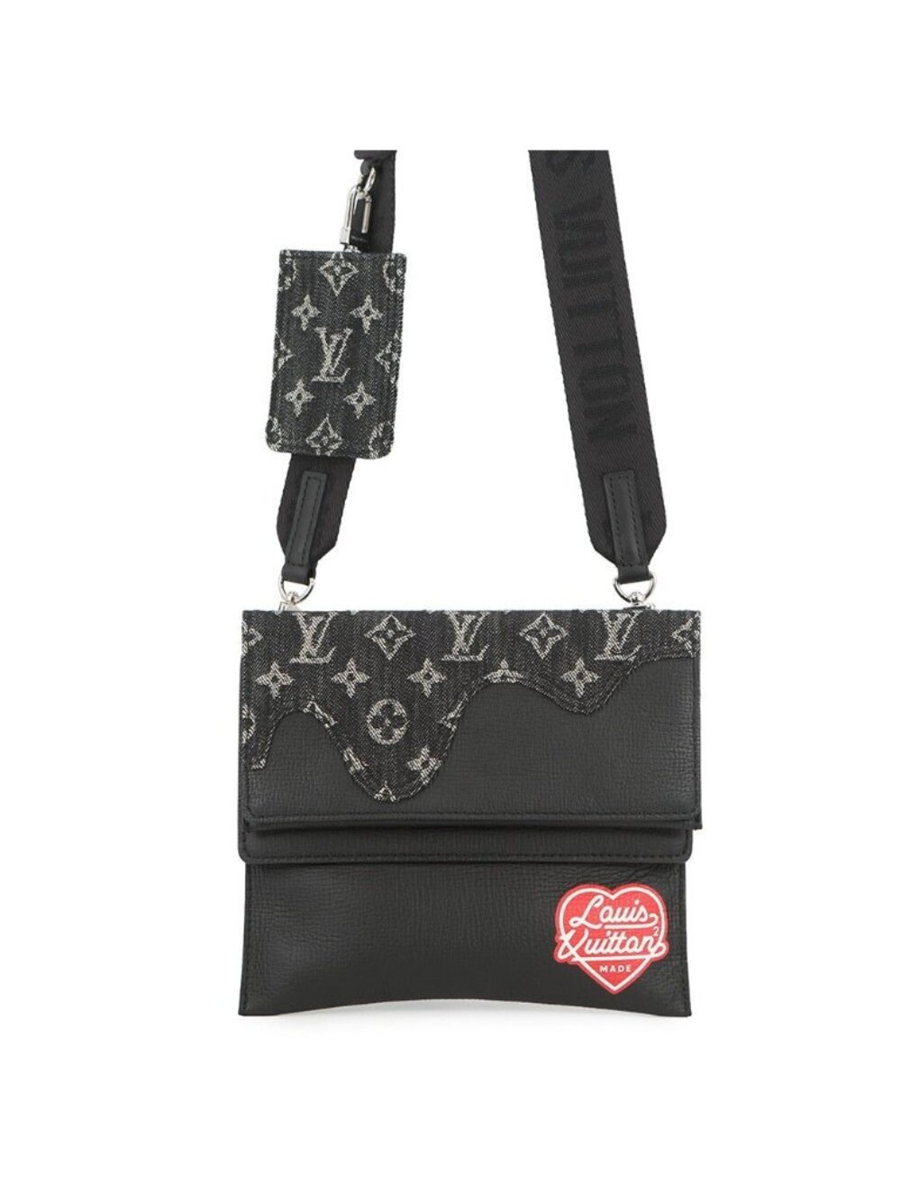 Louis Vuitton Shoulder Bag Monogram Denim Leather LV Square de Trio Pouch